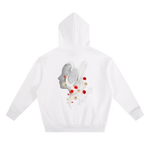 Personality Hoodie in white, back view