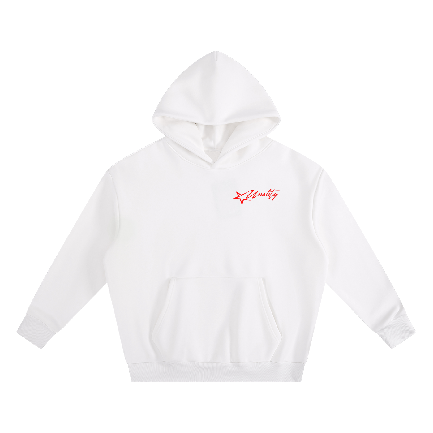 Personality Hoodie in white, front view